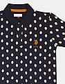 U.S. Polo Assn. Kids Boys Dark Blue Printed Pique Polo Shirt