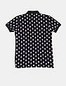 U.S. Polo Assn. Kids Boys Dark Blue Printed Pique Polo Shirt