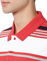 AD by Arvind Horizontal Stripe Cotton Pique Polo Shirt