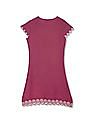 Aeropostale Women Purple Notch Round Neck Scalloped Hem Dress