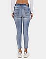 Aeropostale Women Blue Mid Rise Medium Washed Distressed Jeans