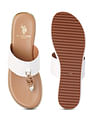 U.S. Polo Assn. Women Toe Separator Alessia Wedge Sandals