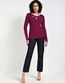 Calvin Klein Jeans Slim-Fit Rayon Keyhole Neck Top