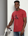 Calvin Klein Monogram Print Cotton Stretch T-Shirt