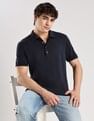 Calvin Klein Jeans Solid Regular-Fit Lyocell Polo T-Shirt