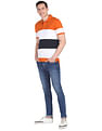 AD by Arvind Modern Horizontal Stripe Polo Shirt