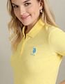 U.S. Polo Assn. Women Typographic Print Pique Polo Shirt