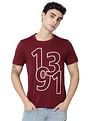 AD by Arvind Crew Neck Typographic Print Cotton T-Shirt