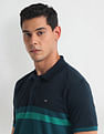Arrow Sports Horizontal Stripe Cotton Polo Shirt