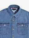 Tommy Hilfiger Kids Boys Solid Regular Fit Twill Woven Shirt