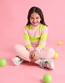 U.S. Polo Assn. Kids Girls Horizontal Stripe Sweater