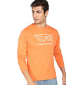 Flying Machine Long Sleeve Brand Print Cotton T-Shirt