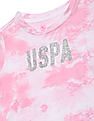 U.S. Polo Assn. Kids Girls Crew Neck Tie Dye Print T-Shirt
