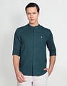 U.S. Polo Assn. Denim Co. Mandarin Collar Overdyed Solid Shirt