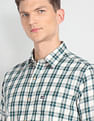 Arrow Sports Plaid Twill Slim Casual Shirt