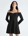 Calvin Klein Off Shoulder Solid Mini Dress