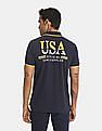 U.S. Polo Assn. Men Yellow And Navy Colour Block Pique Polo Shirt