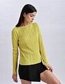 Calvin Klein Jeans Slim Fit Polyester Round Neck Tops