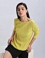 Calvin Klein Jeans Slim Fit Polyester Round Neck Tops