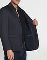 Arrow Patterned Knit Polyester Slim Fit Blazer