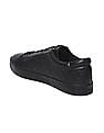Calvin Klein Men Black Vulcanized Zipper Debossed Lace Up Sneakers