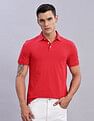 Tommy Hilfiger Mens Red Solid Polo Shirt