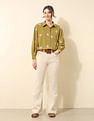 U.S. Polo Assn. Women Floral Embroidered Dobby Shirt