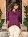 U.S. Polo Assn. Women Ruffle Neck Solid Top