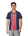 Aeropostale Men Navy Crew Neck Striped T-Shirt