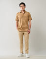 Arrow Sport Grid Tattersall Checked Pure Cotton Shirt