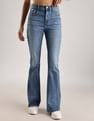 Calvin Klein Light-Wash Flared-Fit High Rise Jeans
