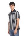 AD by Arvind Cotton Vertical Striped Polo Shirt