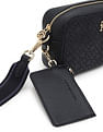 Tommy Hilfiger Textured Black PU Sling Bag