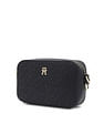 Tommy Hilfiger Textured Black PU Sling Bag