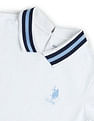 U.S. Polo Assn. Women Striped Collar Pique Polo Shirt