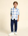 U.S. Polo Assn. Kids Boys Tartan Checked Regular Fit Shirt