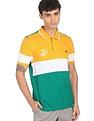 AD by Arvind Panelled Cotton Colour Block Polo Shirt