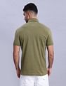 Tommy Hilfiger Mens Green Solid Polo Shirt