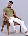 Tommy Hilfiger Mens Green Solid Polo Shirt