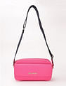 Tommy Hilfiger Solid Pink Pu Sling Bag