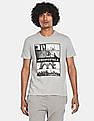 Aeropostale Men Light Grey Graphic Print Heathered T-Shirt