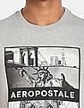 Aeropostale Men Light Grey Graphic Print Heathered T-Shirt