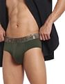 Calvin Klein Underwear Men Olive Icon Elasticized Waist Solid Hip Briefs