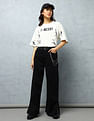 Flying Machine Women High Rise Wide Leg Jeans