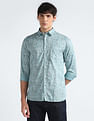 Flying Machine Abstract Print Cotton Shirt