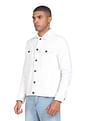 Flying Machine Spread Collar Solid Denim Jacket