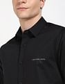 Calvin Klein Jeans Solid Slim-Fit Satin Woven Shirt