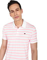 AD by Arvind Cotton Horizontal Stripe Polo Shirt