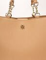 Tommy Hilfiger Solid Beige Pu Tote Bag