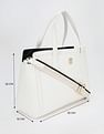 Tommy Hilfiger Solid White Cotton Handbags